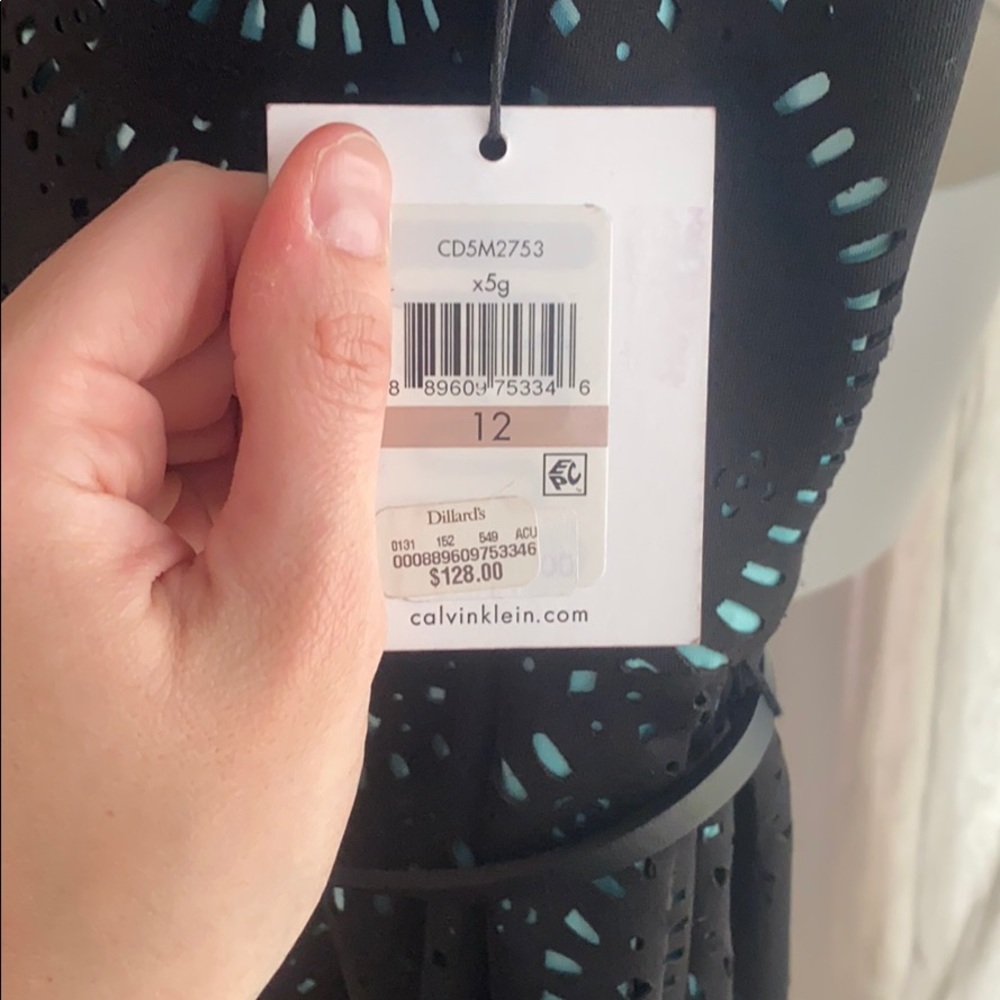 Calvin Klein Laser cut lace Robin’s egg blue dress - Picture 10 of 11